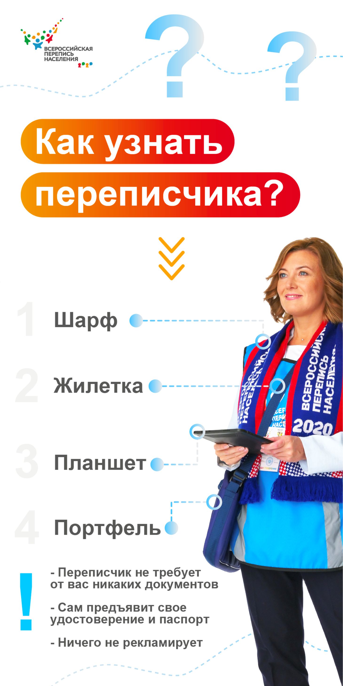 Удостоверение, синий жилет, логотип Росстата: свердловчанам рассказали, как  отличить переписчика от мошенника | 28.10.2021 | Серов - БезФормата